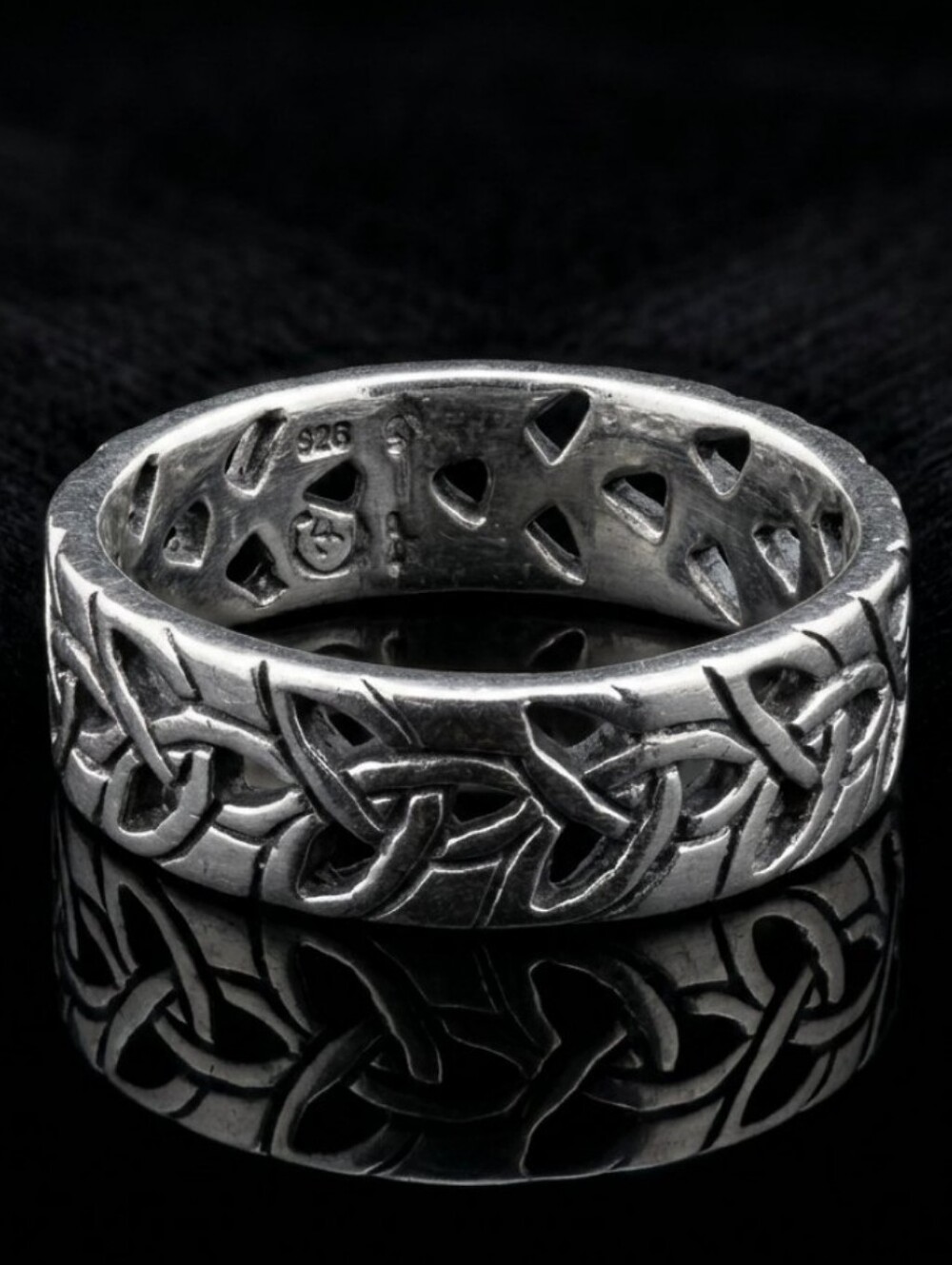 Vintage 925 Sterling Silver Wide Celtic Trinity Triquetra Knot Ring Band Sz 8